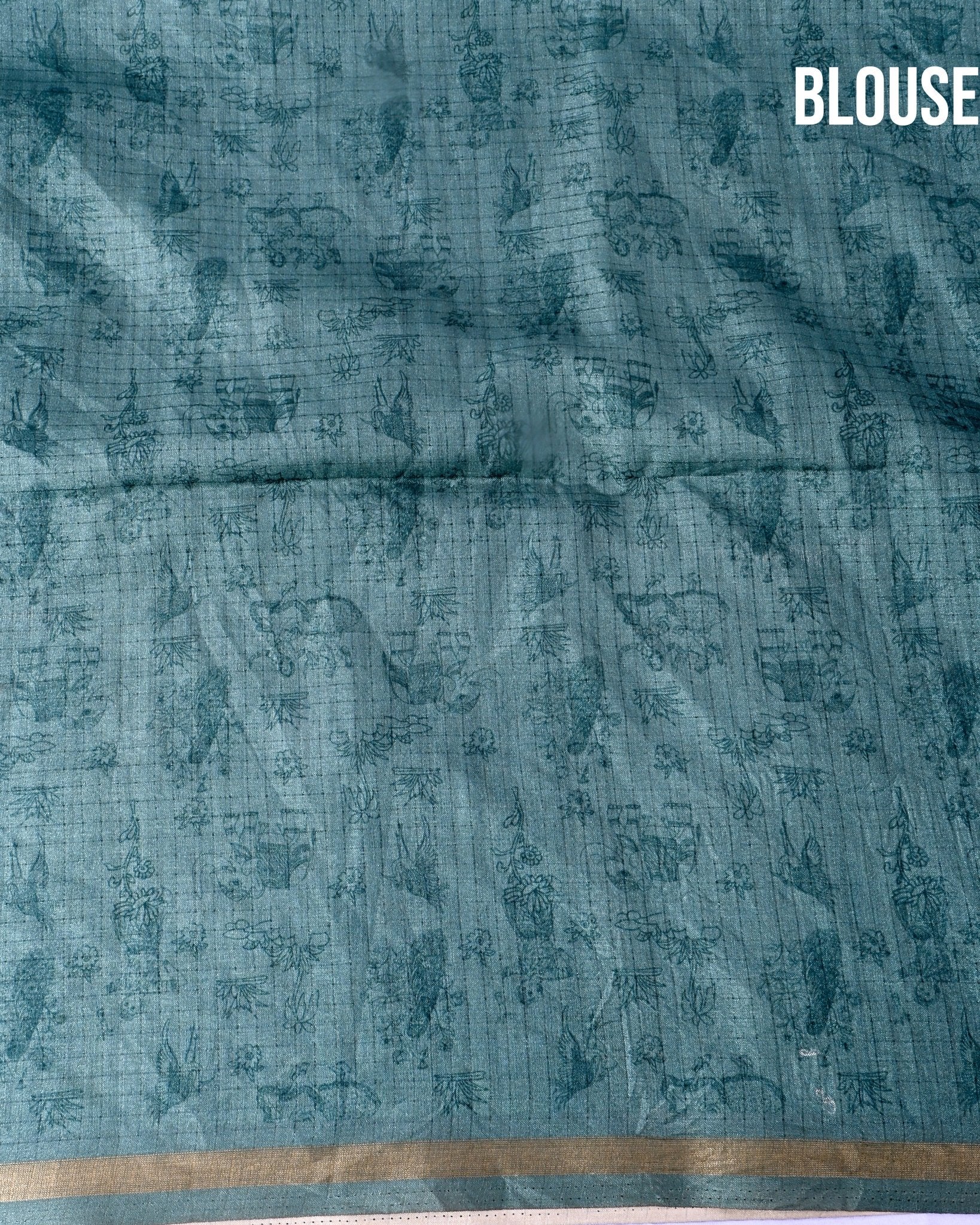 Ferozi Silk Printed Saree - Shop Vastram