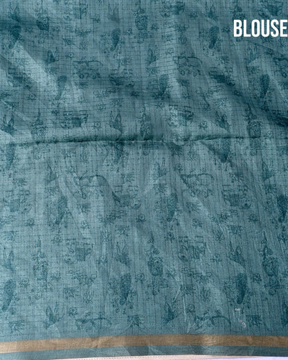 Ferozi Silk Printed Saree - Shop Vastram