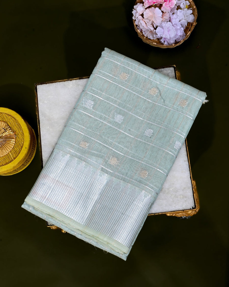 Ferozi Tissue Banarasi saree - Shop Vastram