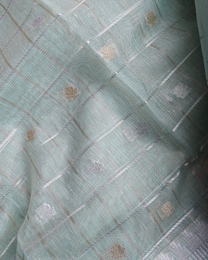 Ferozi Tissue Banarasi saree - Shop Vastram