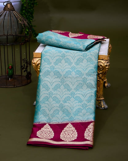 Ferozi Tissue Banarasi saree - Shop Vastram