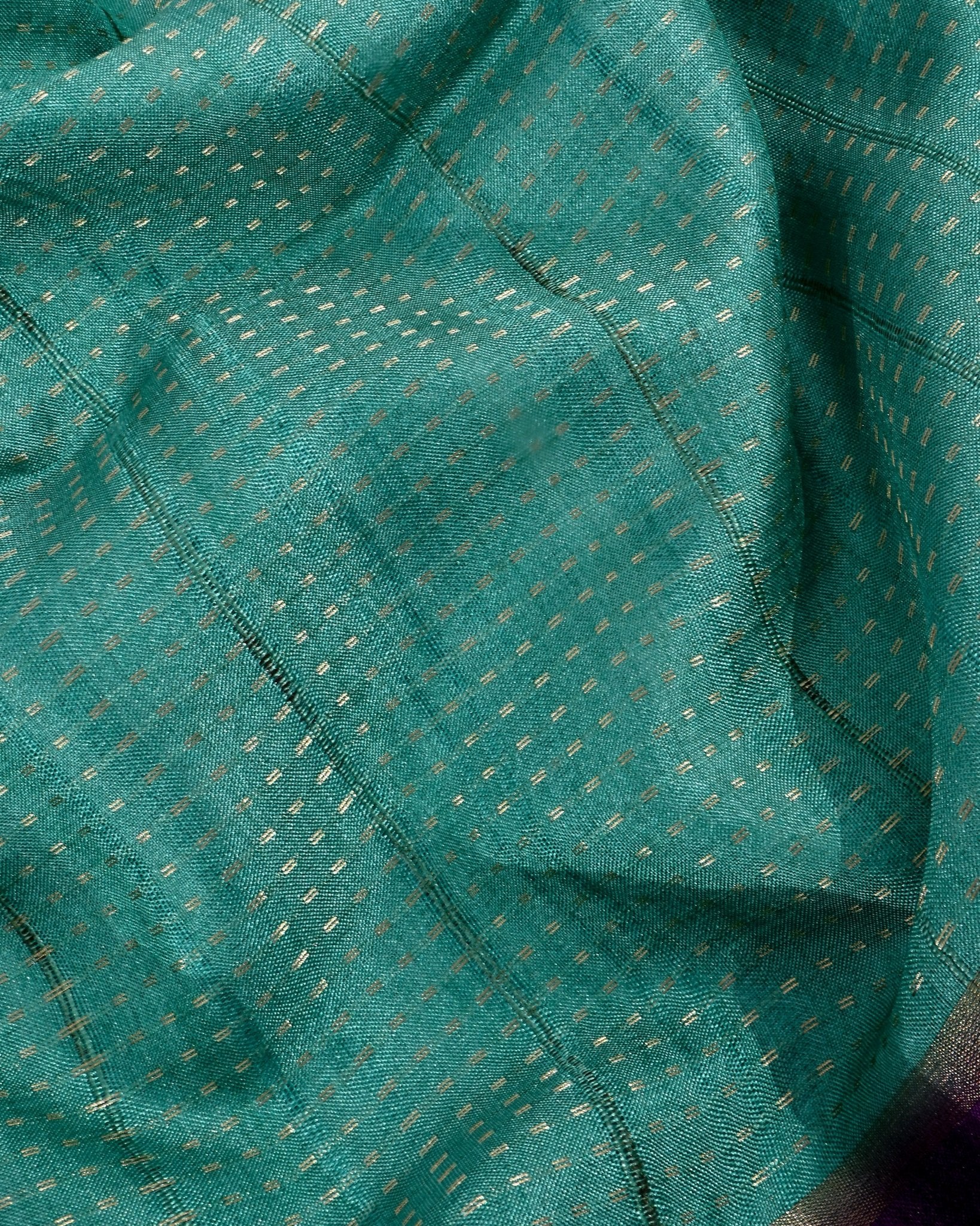 Ferozi Tusser Banarsi Saree - Shop Vastram