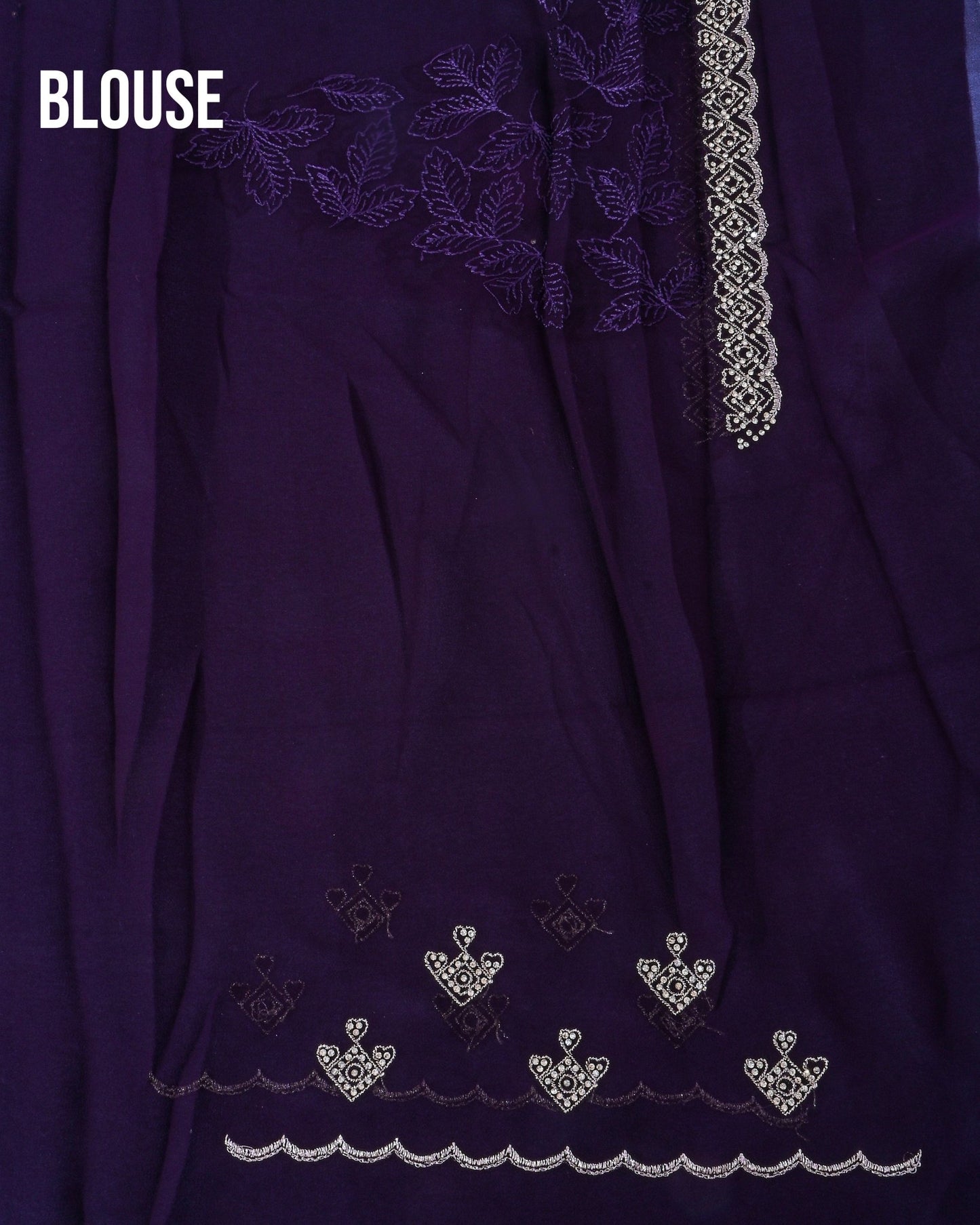 Georgette Purple Embroidery Saree - Shop Vastram