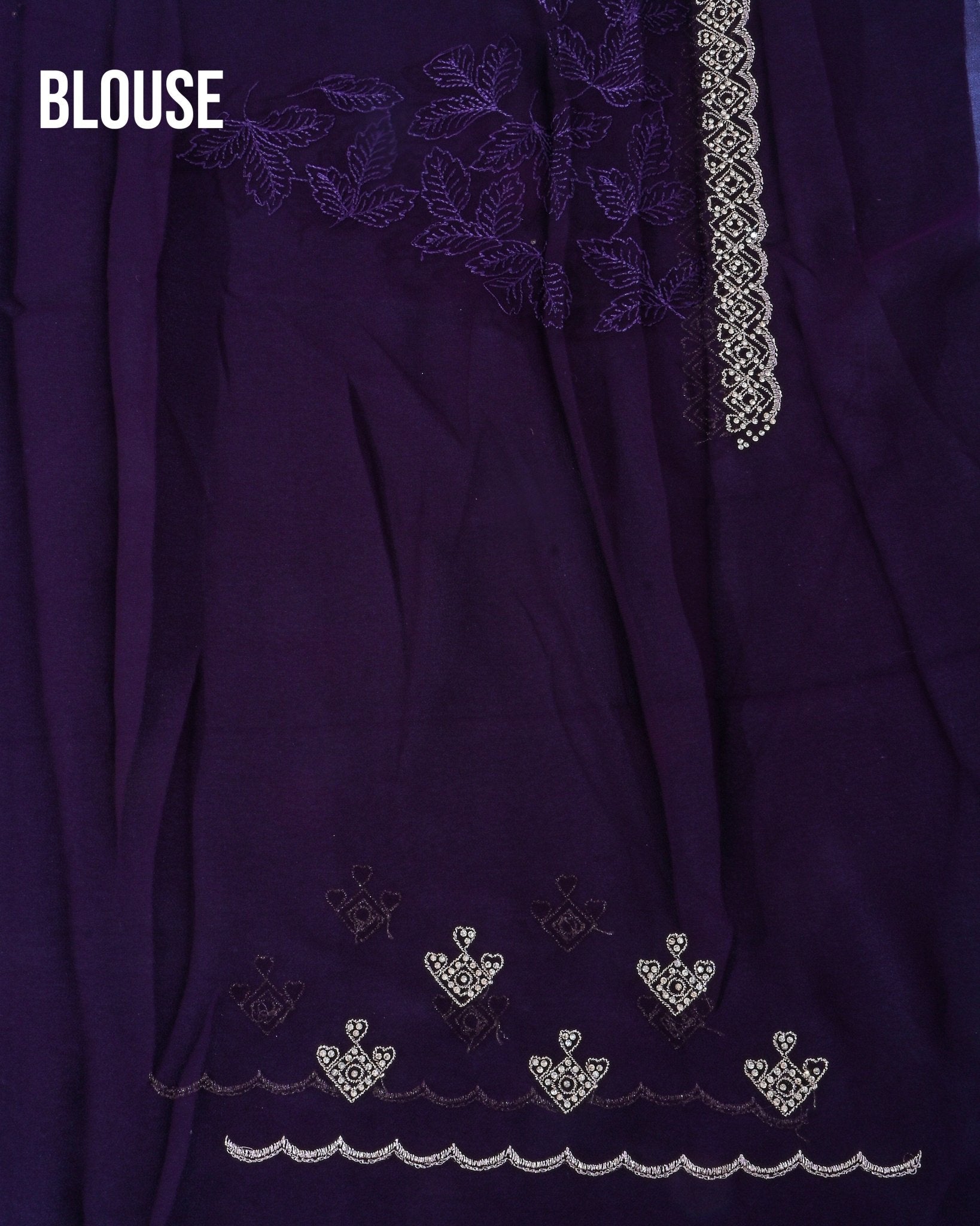 Georgette Purple Embroidery Saree - Shop Vastram