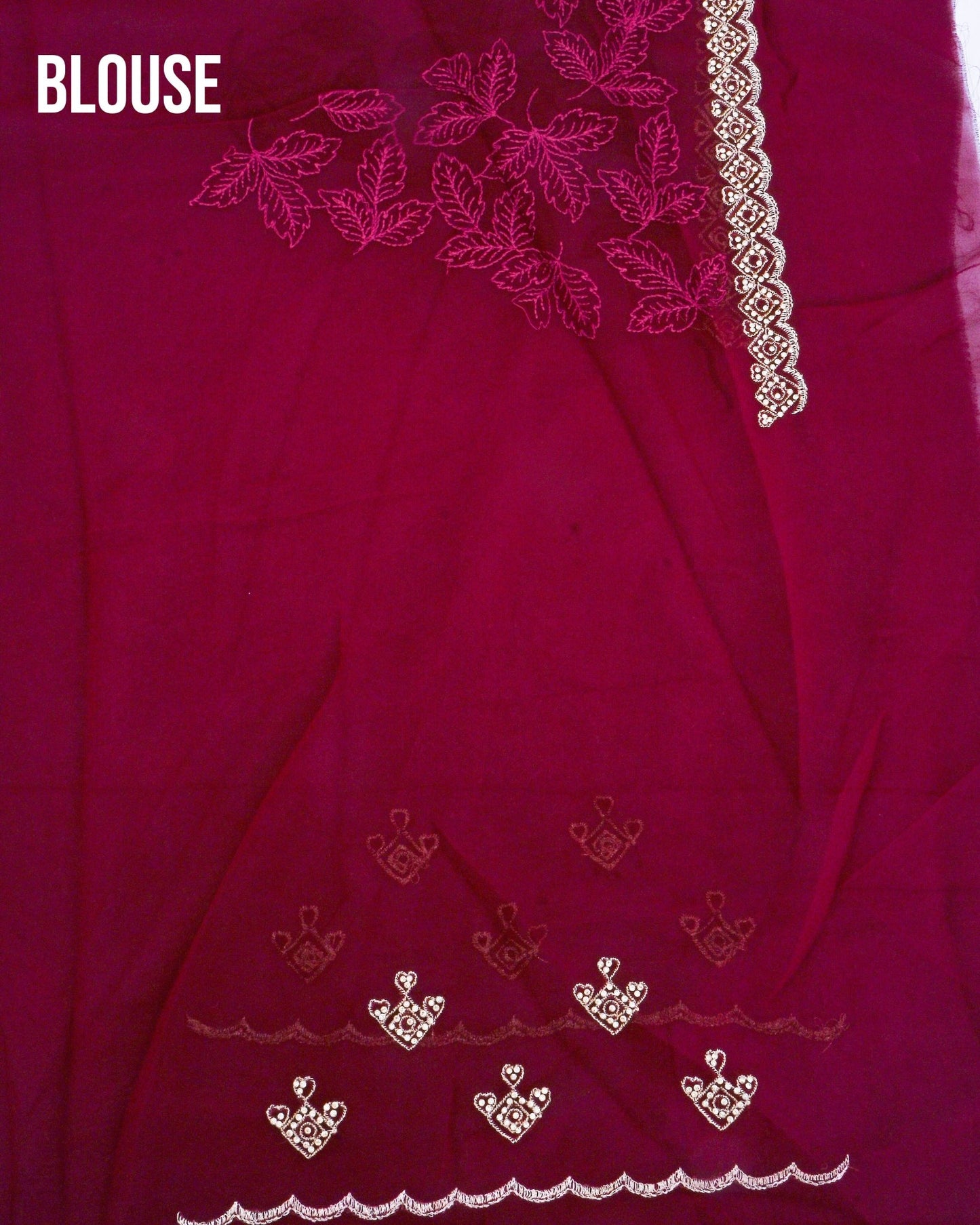 Georgette Purple Embroidery Saree - Shop Vastram