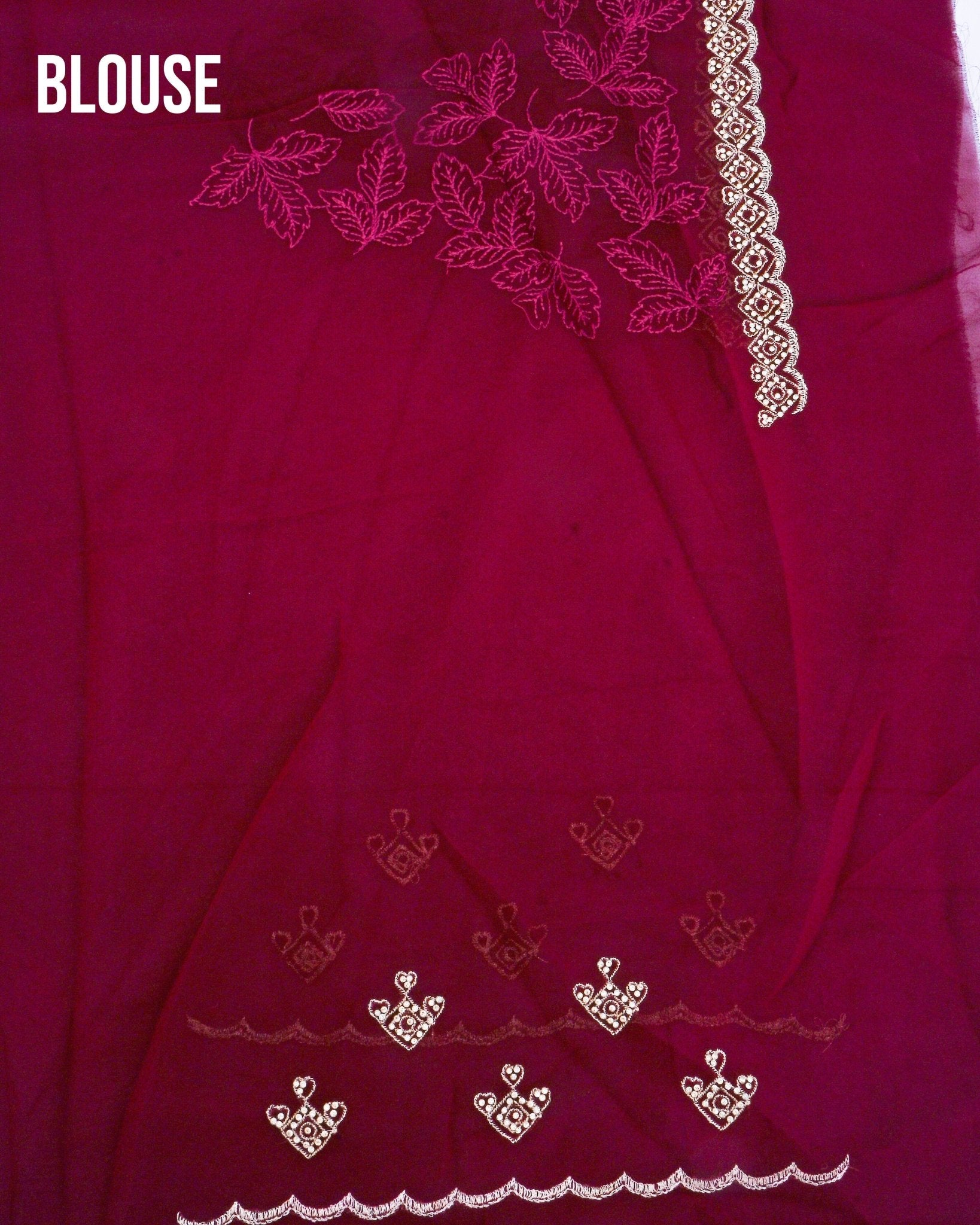 Georgette Purple Embroidery Saree - Shop Vastram