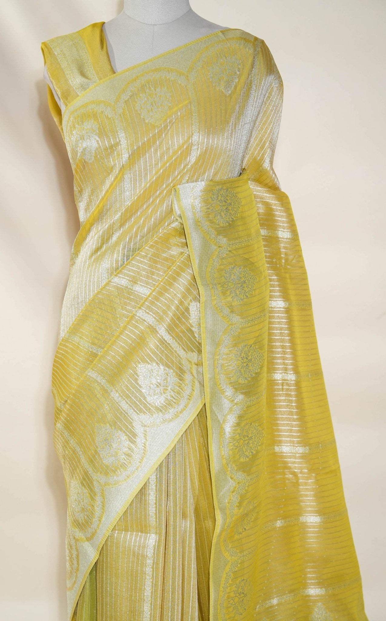 Gold Banarasi Tissue Saree - Shop Vastram