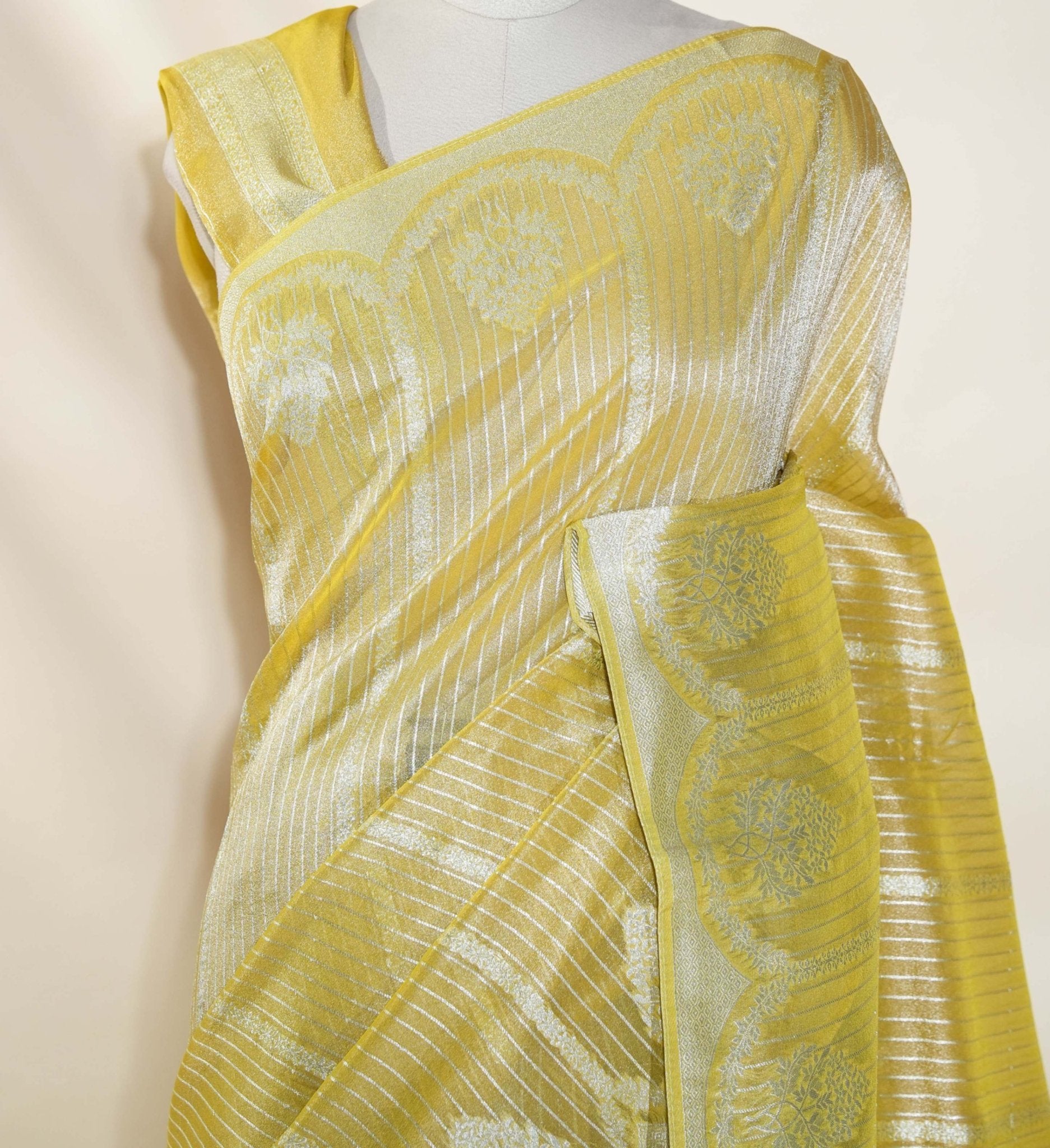 Gold Banarasi Tissue Saree - Shop Vastram