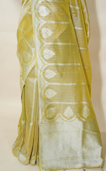 Gold Banarasi Tissue Saree - Shop Vastram