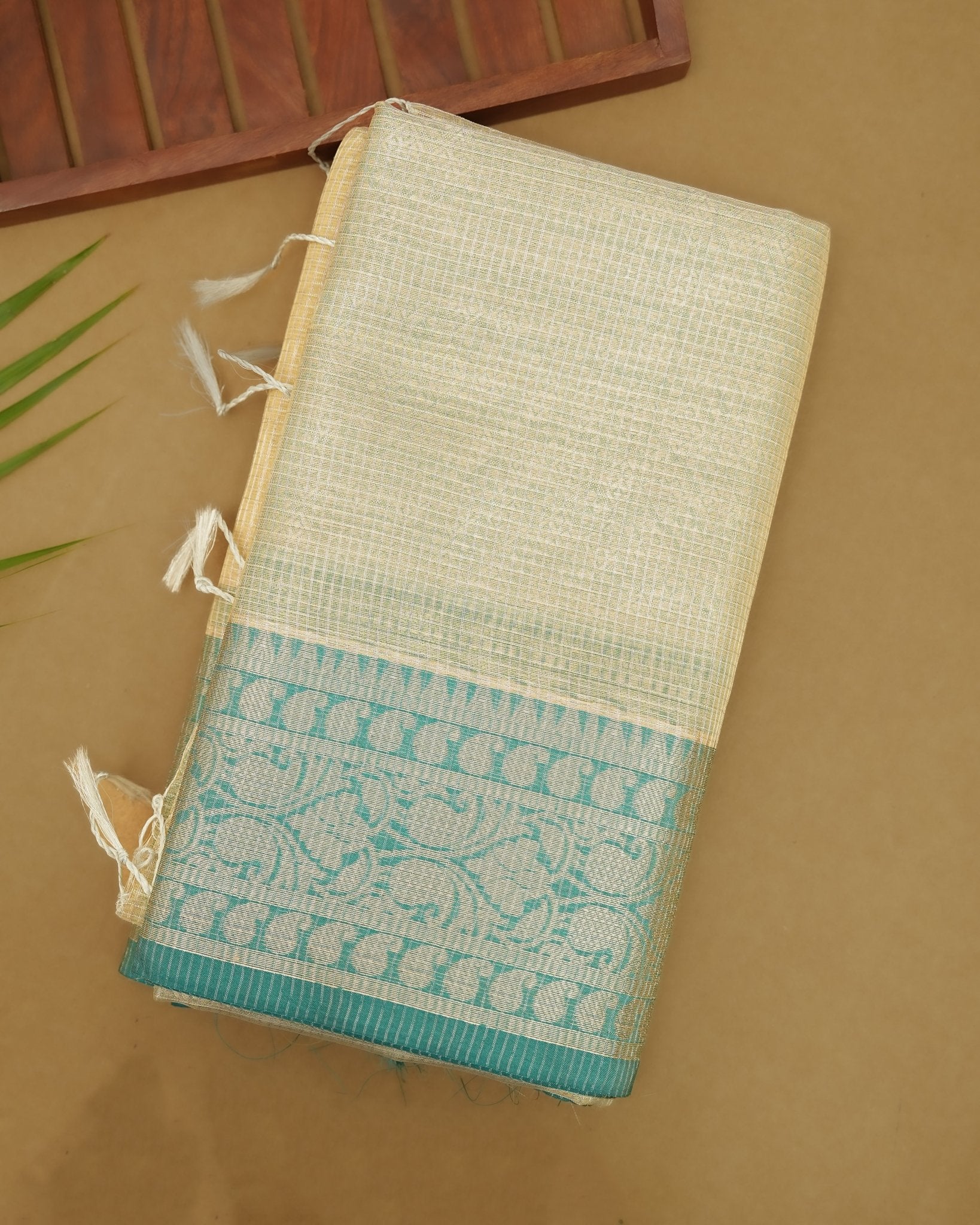 Gold color Tissue Saree - Shop Vastram