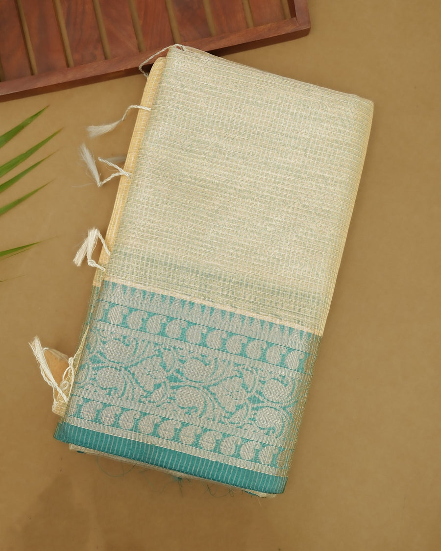 Gold color Tissue Saree - Shop Vastram