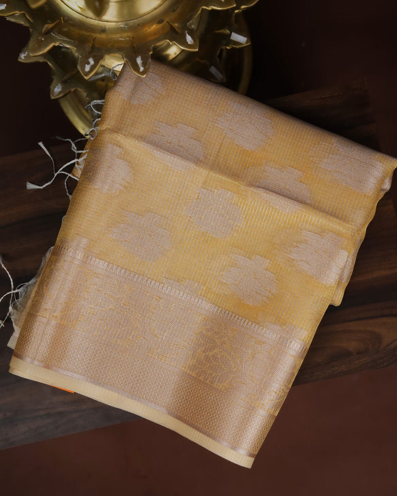 Gold Color Tissue Saree - Shop Vastram