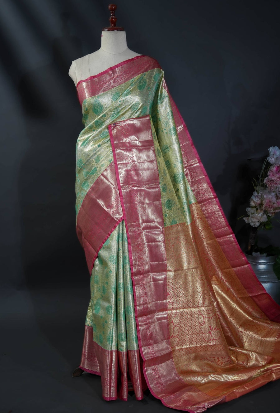 Gold Kanchipuram Saree - Shop Vastram