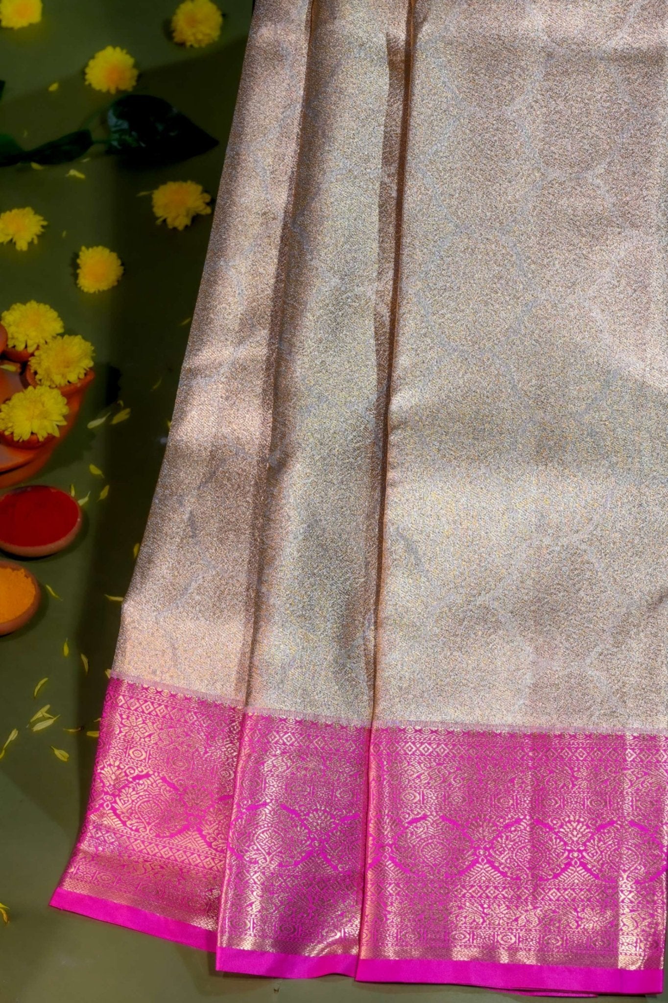 Gold Kanchipuram Saree - Shop Vastram