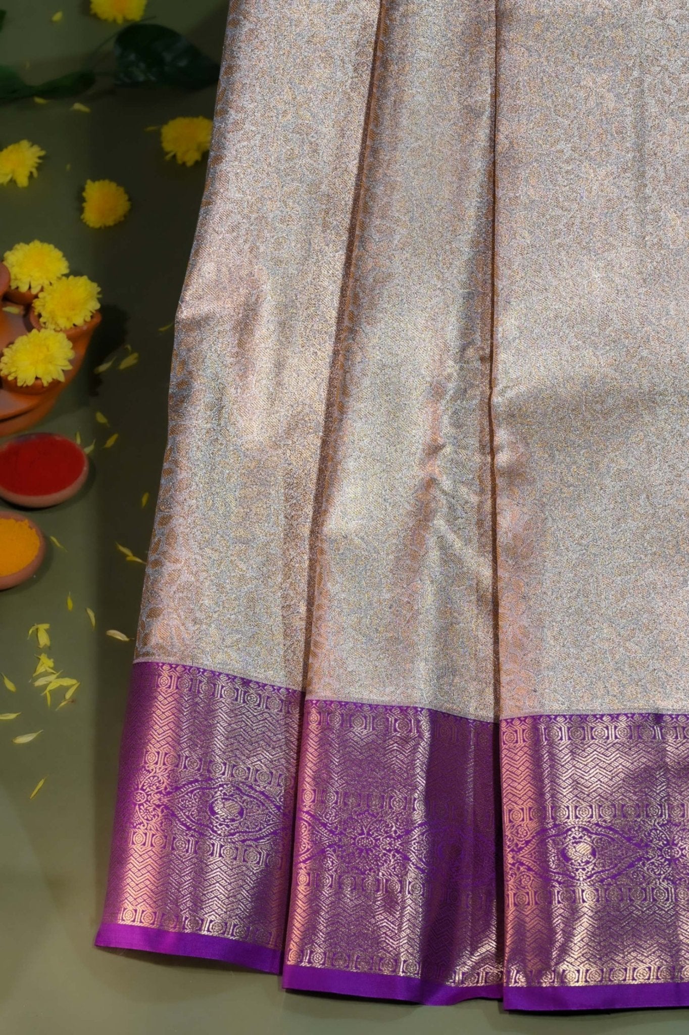 Gold Kanchipuram Saree - Shop Vastram