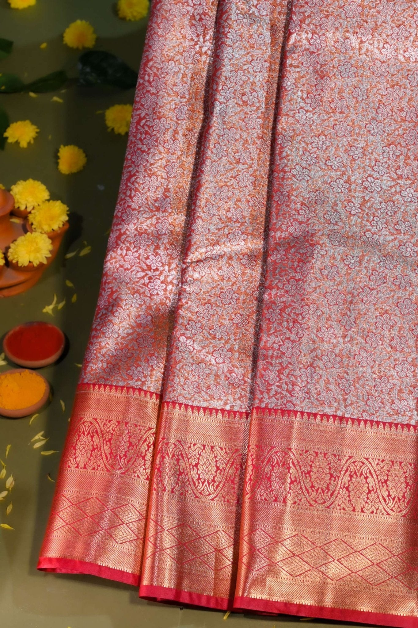 Gold Kanchipuram Saree - Shop Vastram