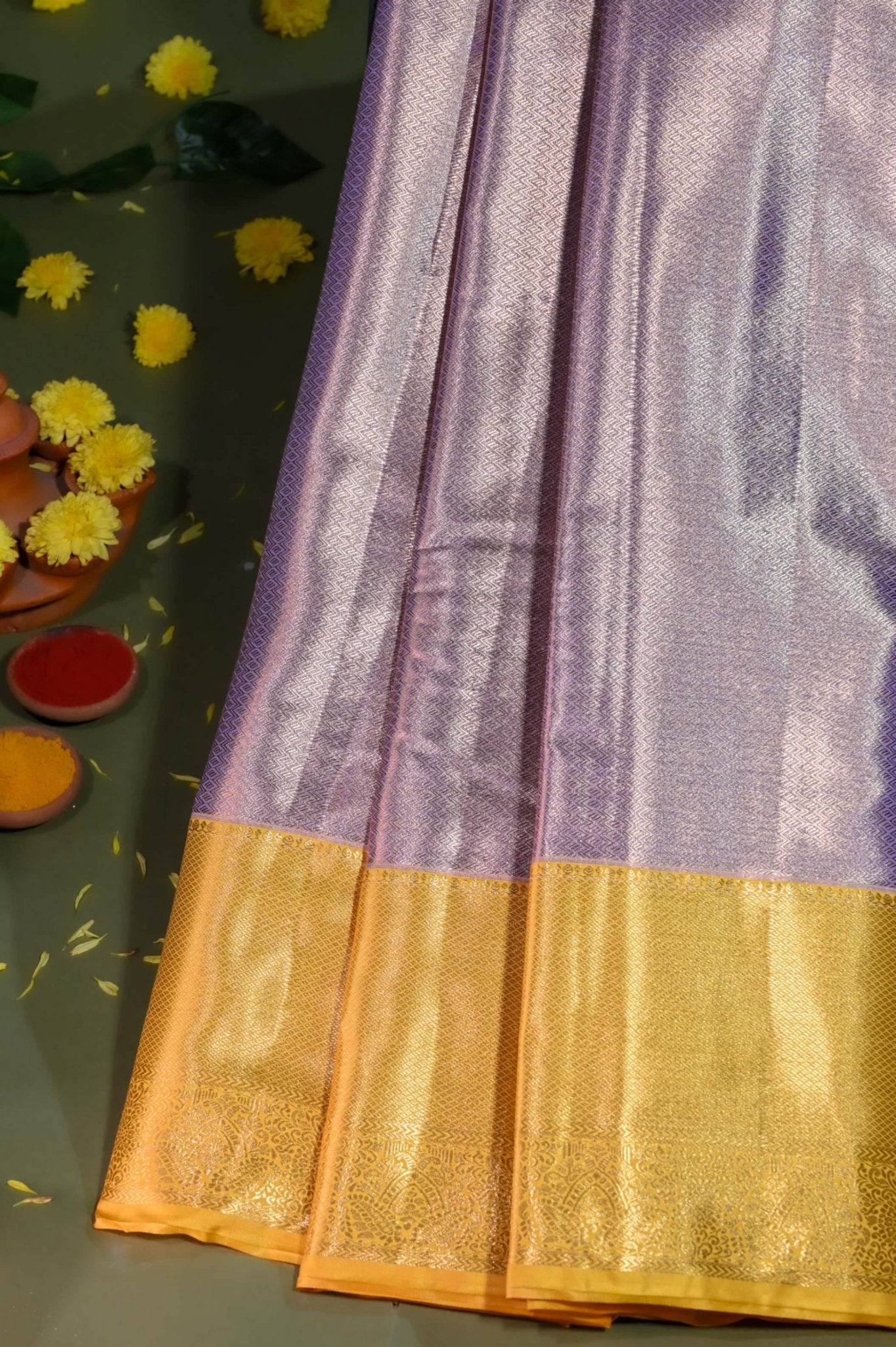 Gold Kanchipuram Saree - Shop Vastram