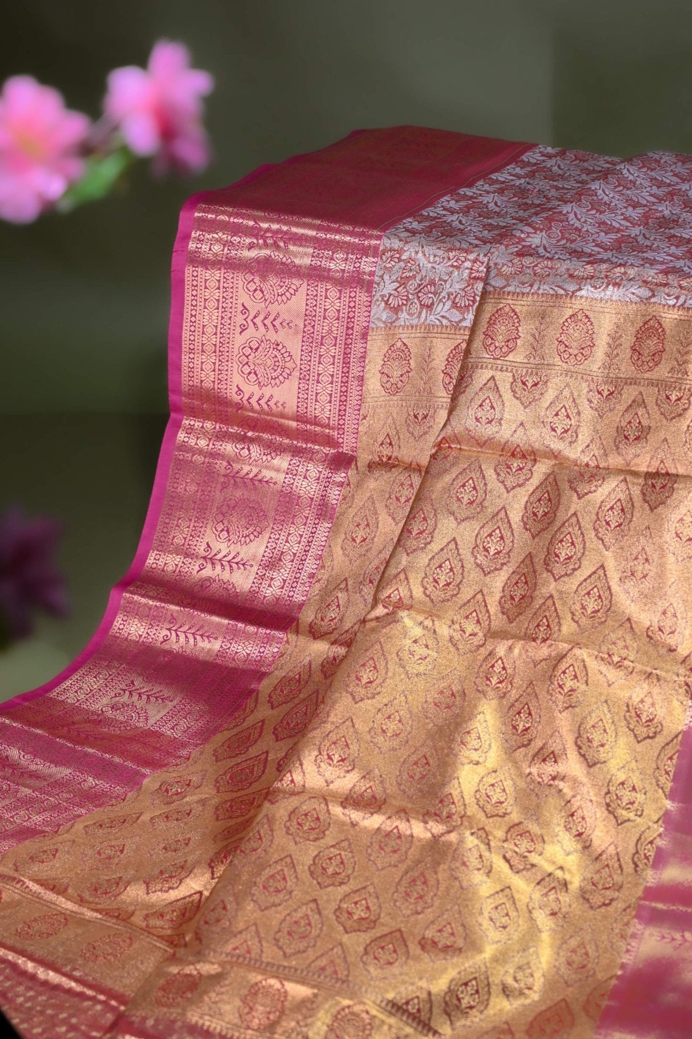 Gold Kanchipuram Saree - Shop Vastram