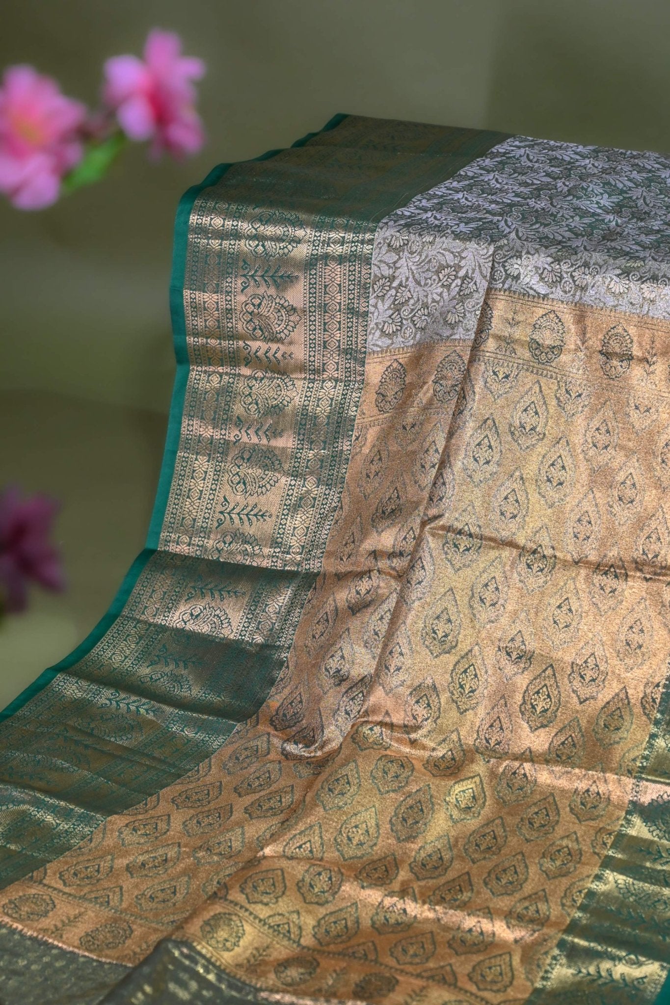 Gold Kanchipuram Saree - Shop Vastram