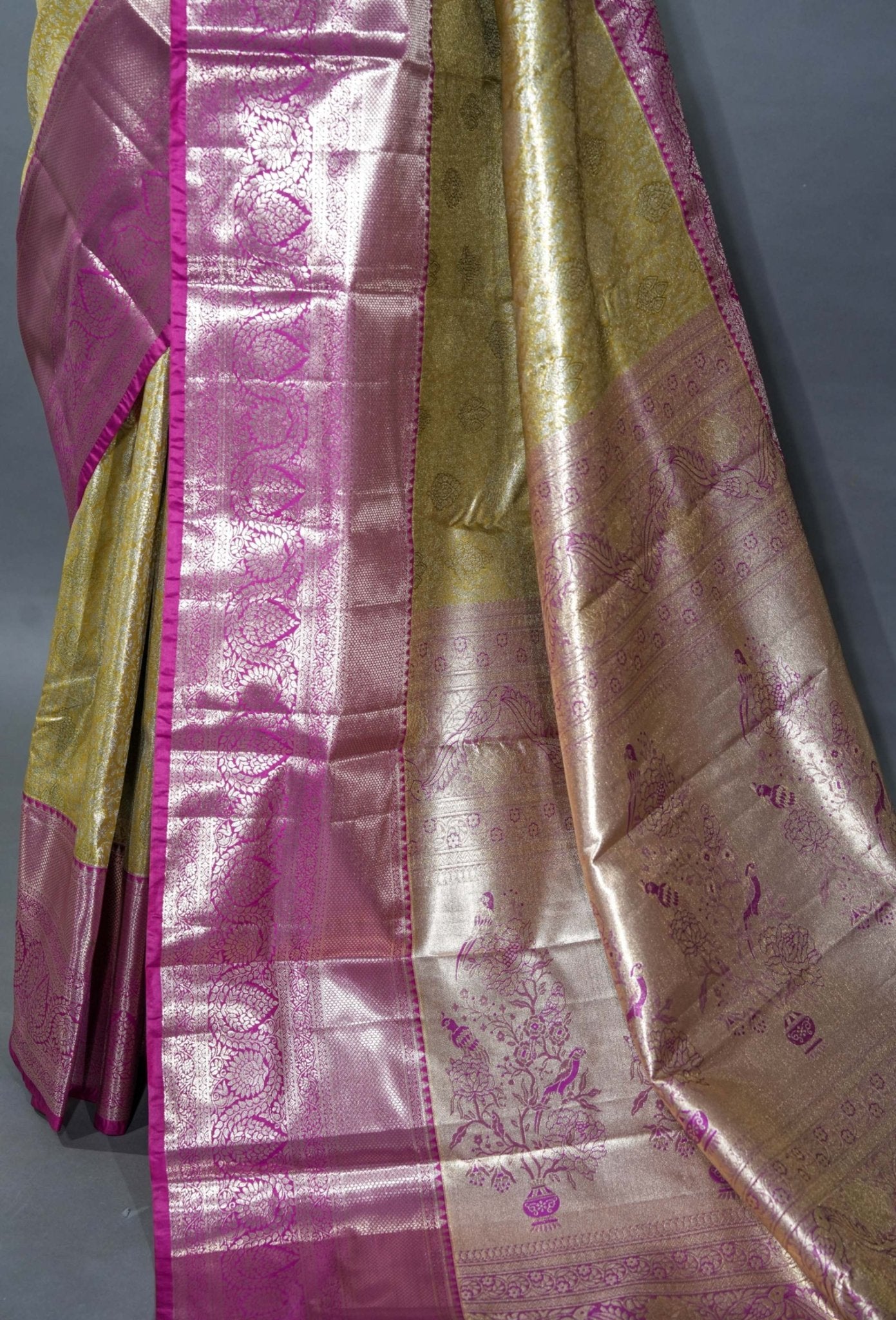 Gold Kanchipuram Saree - Shop Vastram