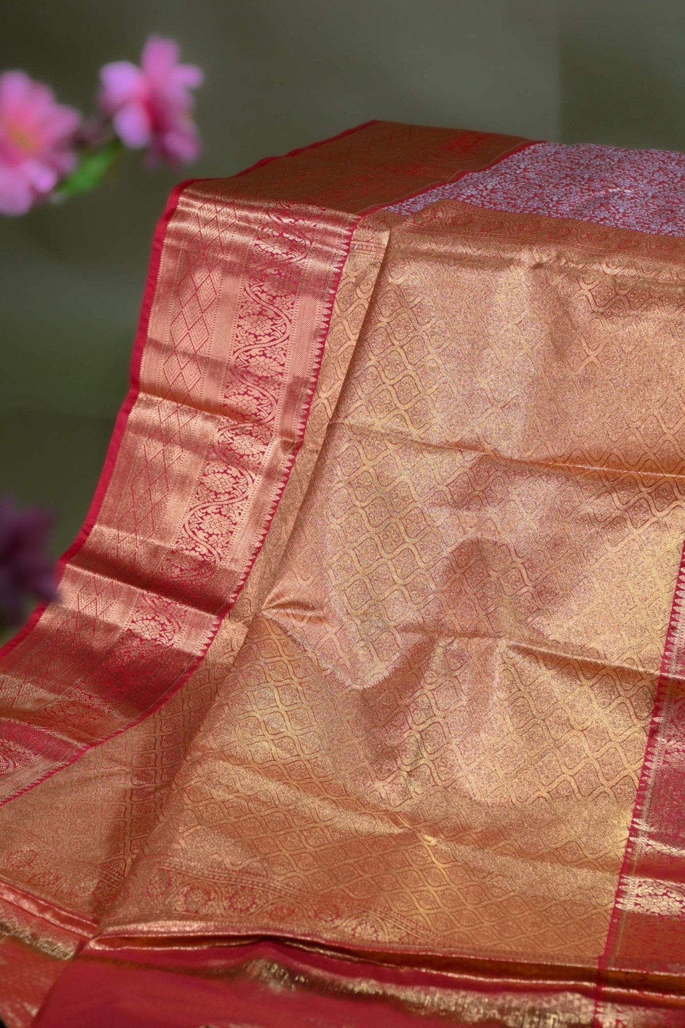 Gold Kanchipuram Saree - Shop Vastram