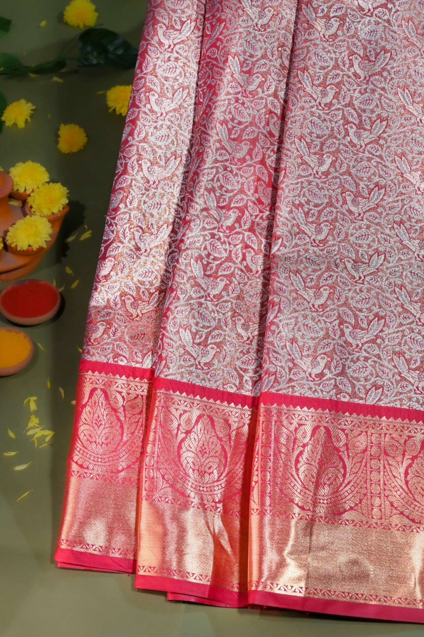 Gold Kanchipuram Saree - Shop Vastram