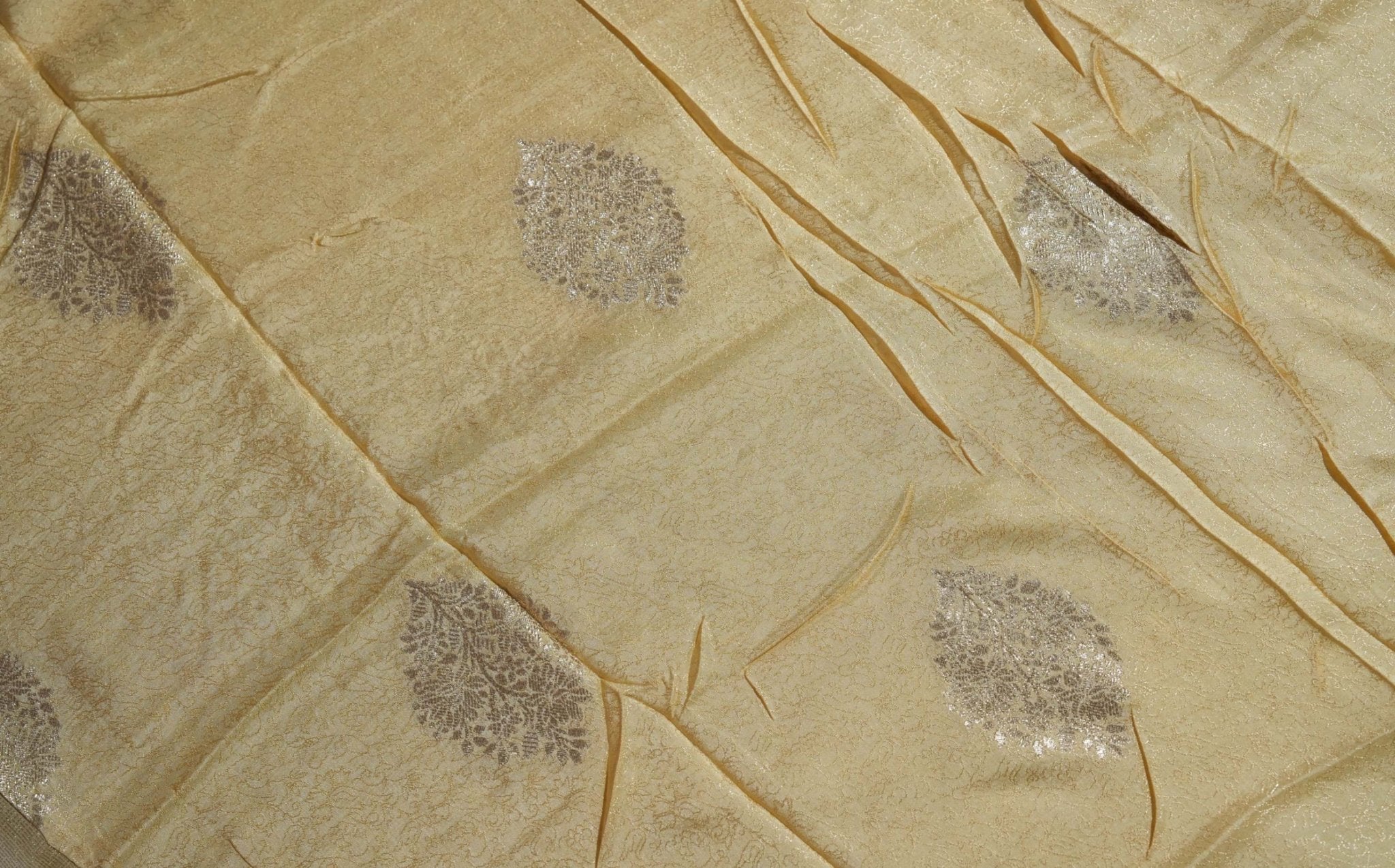 Gold Printed Embroidery Tissue Saree - Shop Vastram