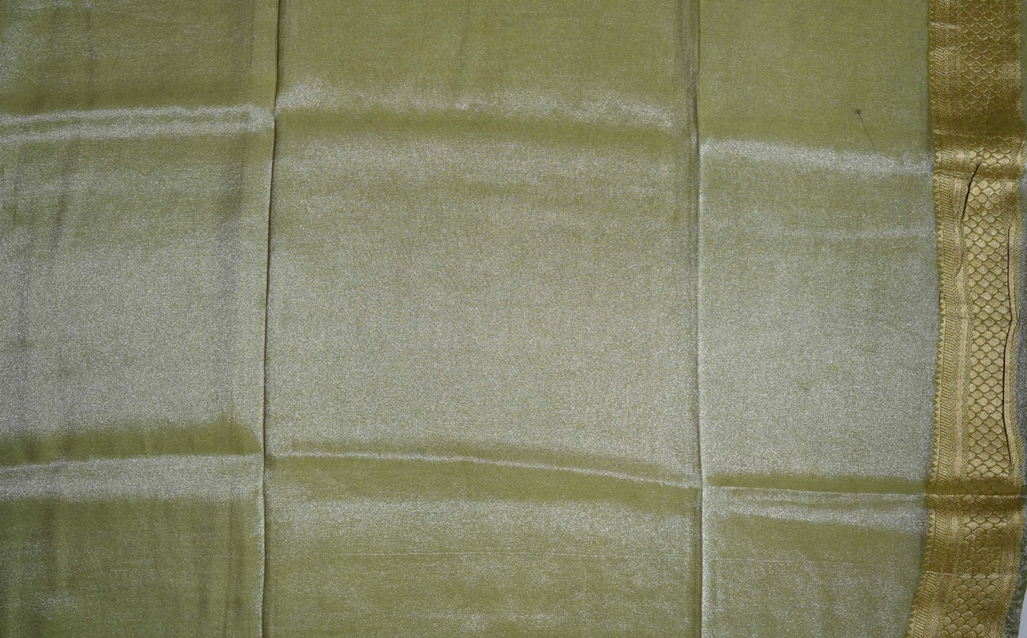 Green Banarasi Tissue Saree - Shop Vastram