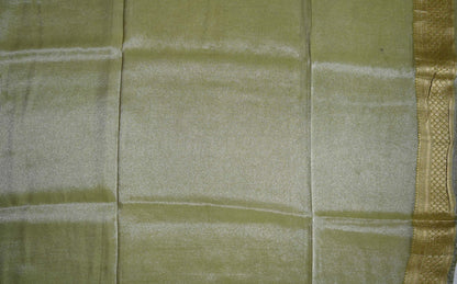 Green Banarasi Tissue Saree - Shop Vastram