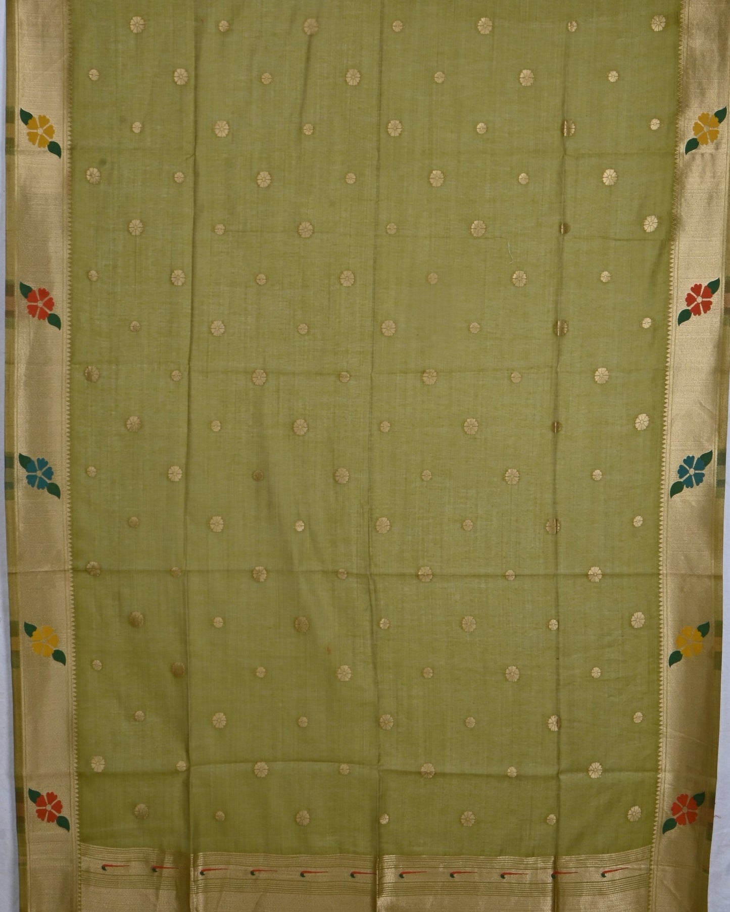 Green color Chanderi Saree - Shop Vastram