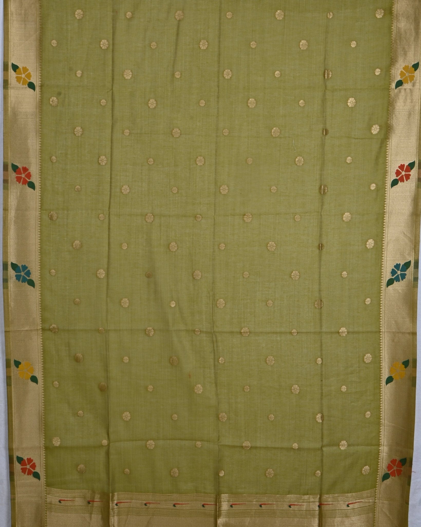 Green color Chanderi Saree - Shop Vastram