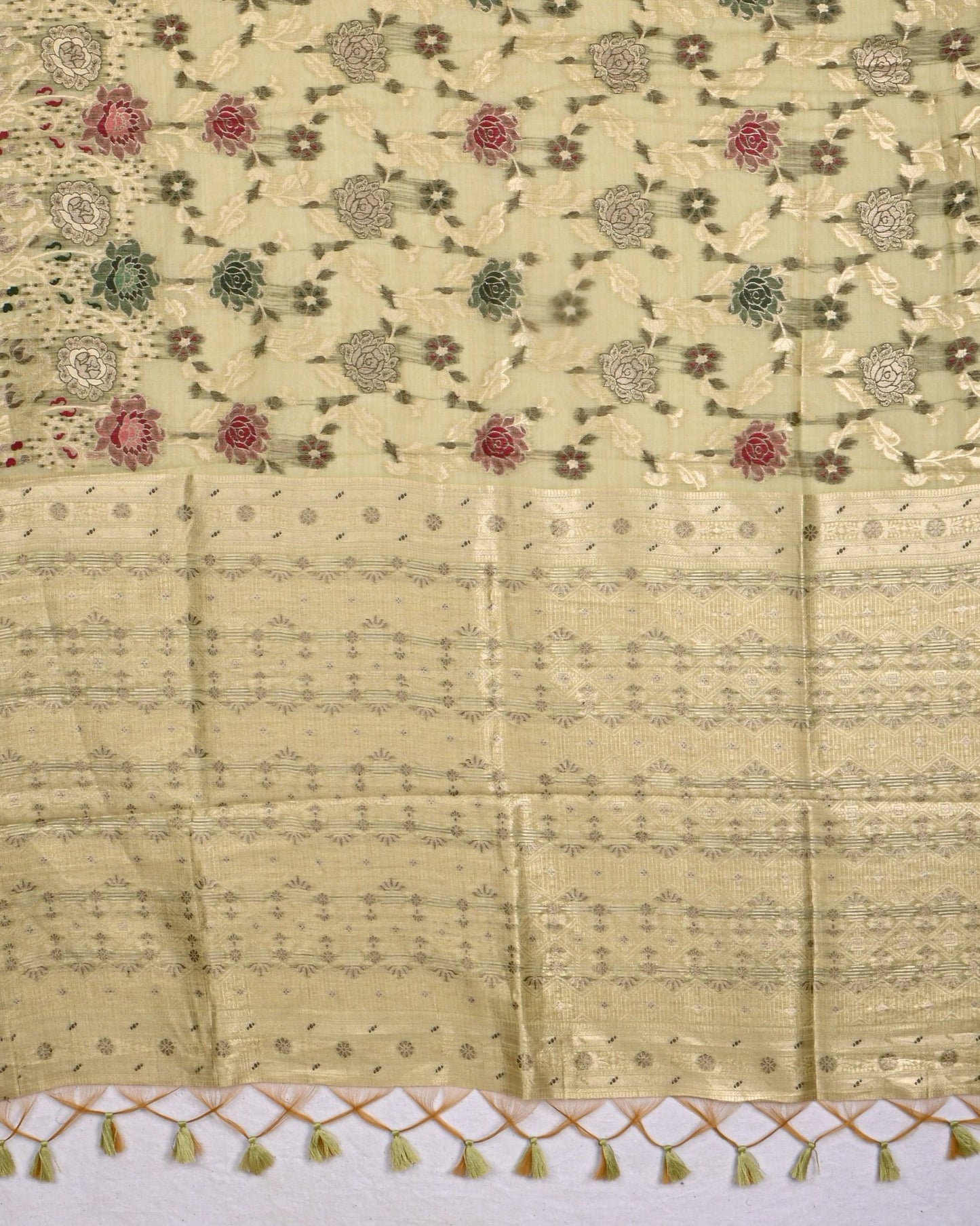 Green color Chanderi Saree - Shop Vastram