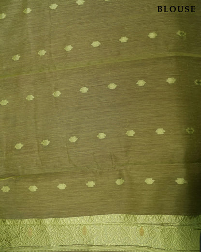 Green Color Chanderi Saree - Shop Vastram