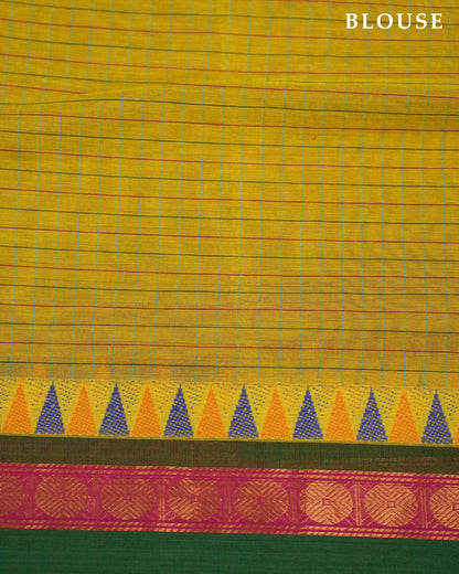 Green Color Cotton Saree - Shop Vastram
