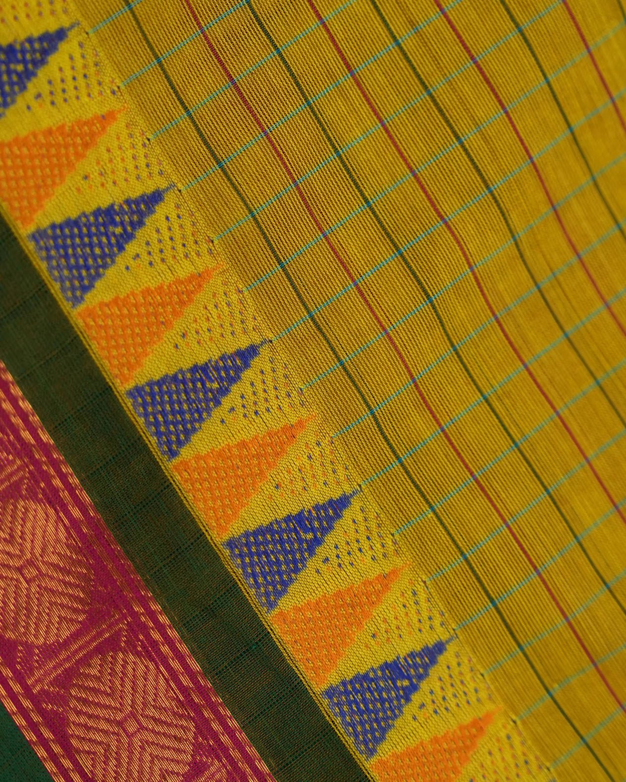 Green Color Cotton Saree - Shop Vastram