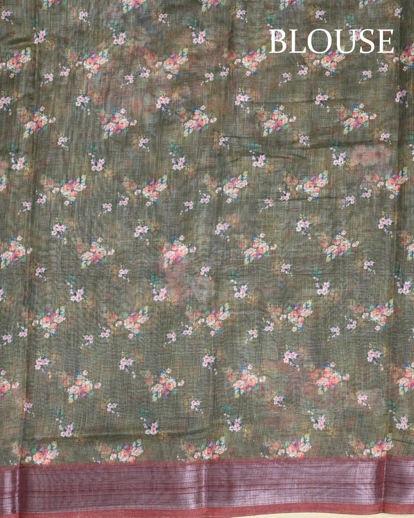 Green Color Lenin Saree - Shop Vastram