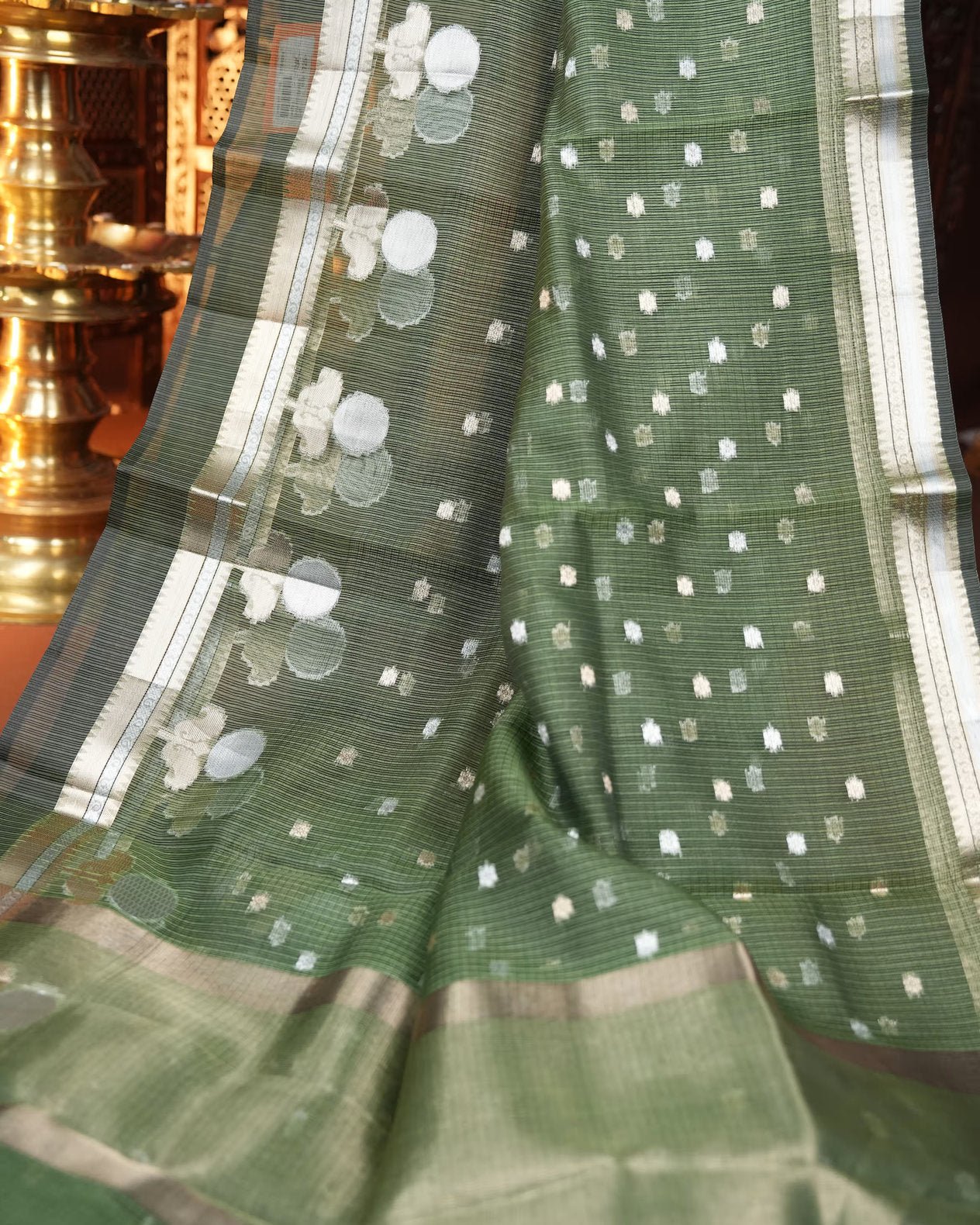 Green Color Silk Kota Saree - Shop Vastram