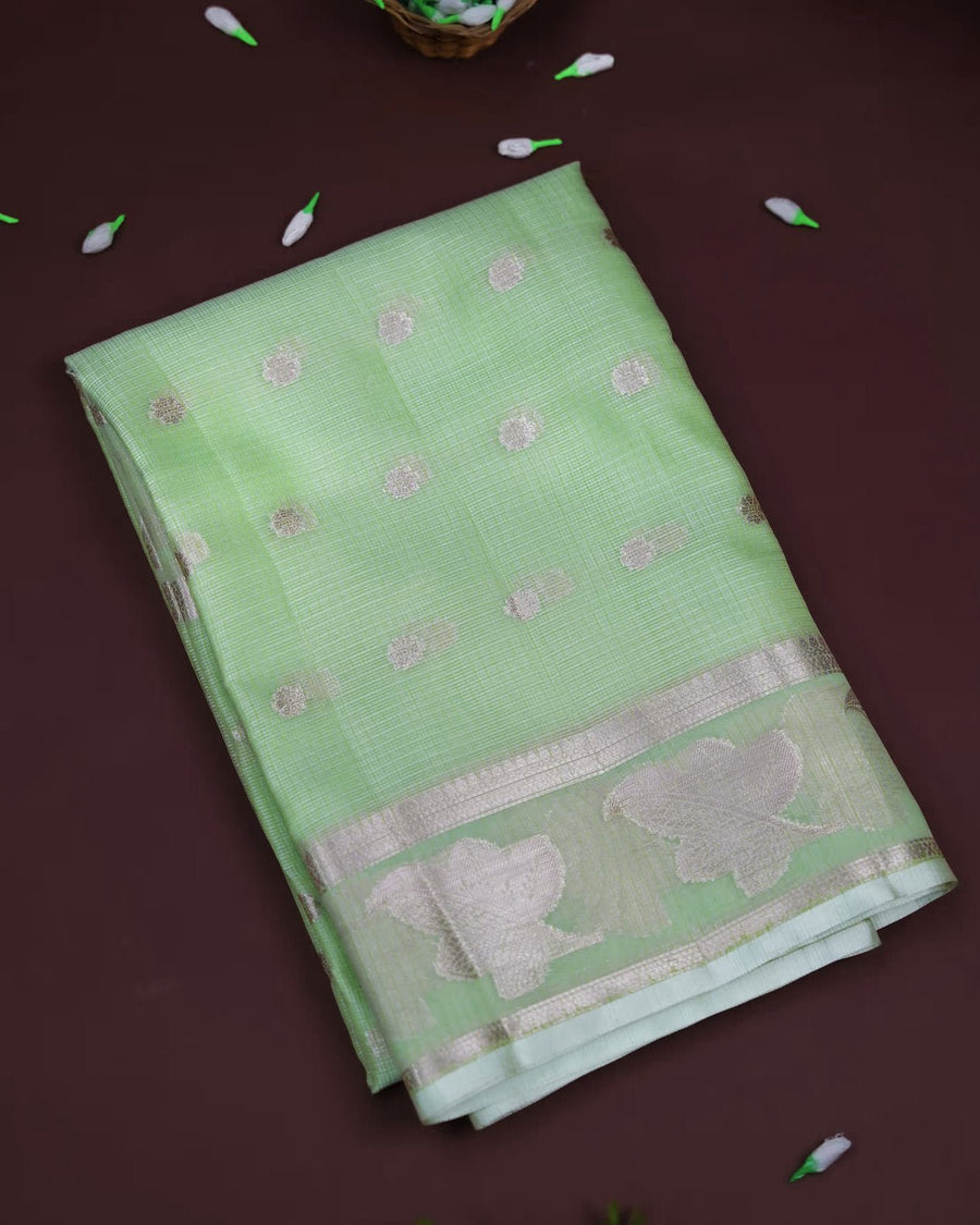 Green Color Silk Kota Saree - Shop Vastram