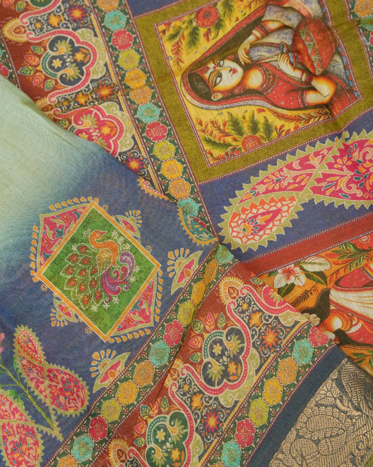 Green Color Tissue Saree - Shop Vastram