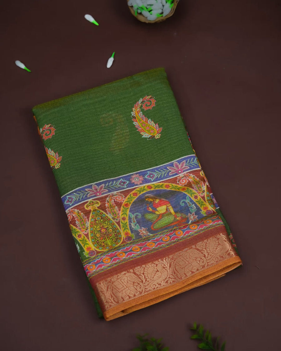 Green Color Tissue Saree - Shop Vastram