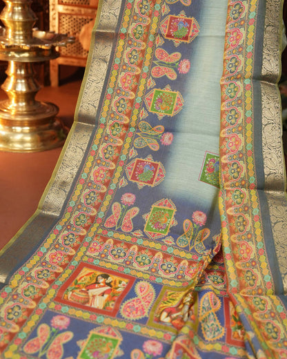 Green Color Tissue Saree - Shop Vastram