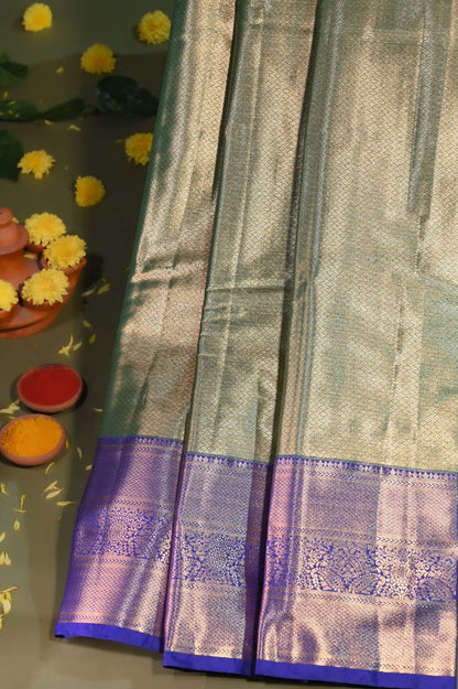 Green Kanchipuram Saree - Shop Vastram