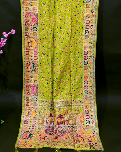 Green Silk Banarasi Saree - Shop Vastram
