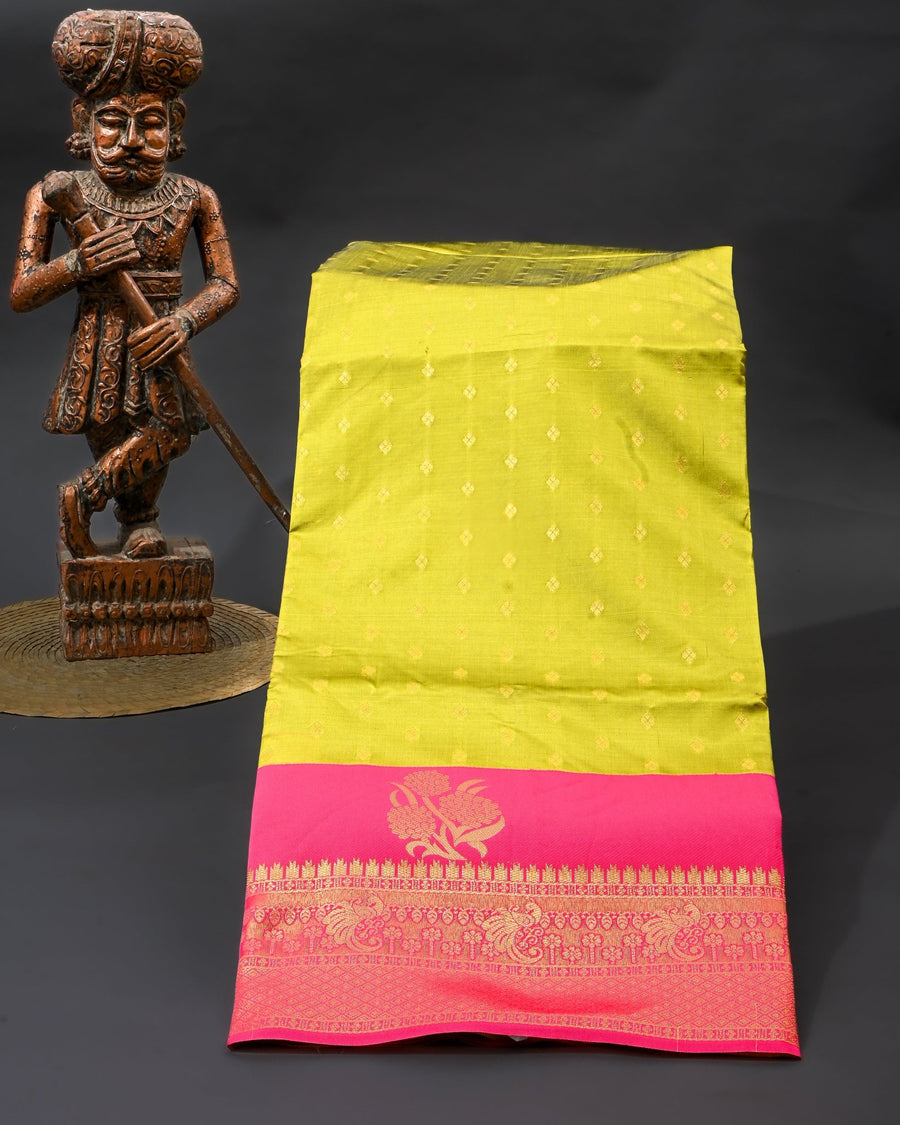 Green Silk Banarsi Saree - Shop Vastram