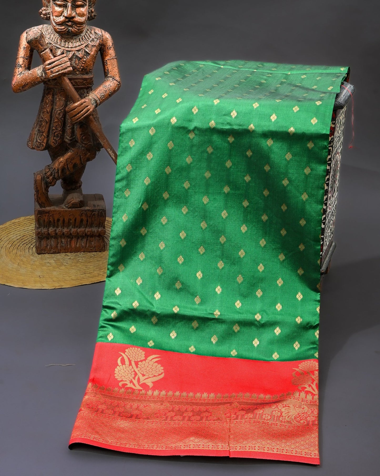 Green Silk Banarsi Saree - Shop Vastram