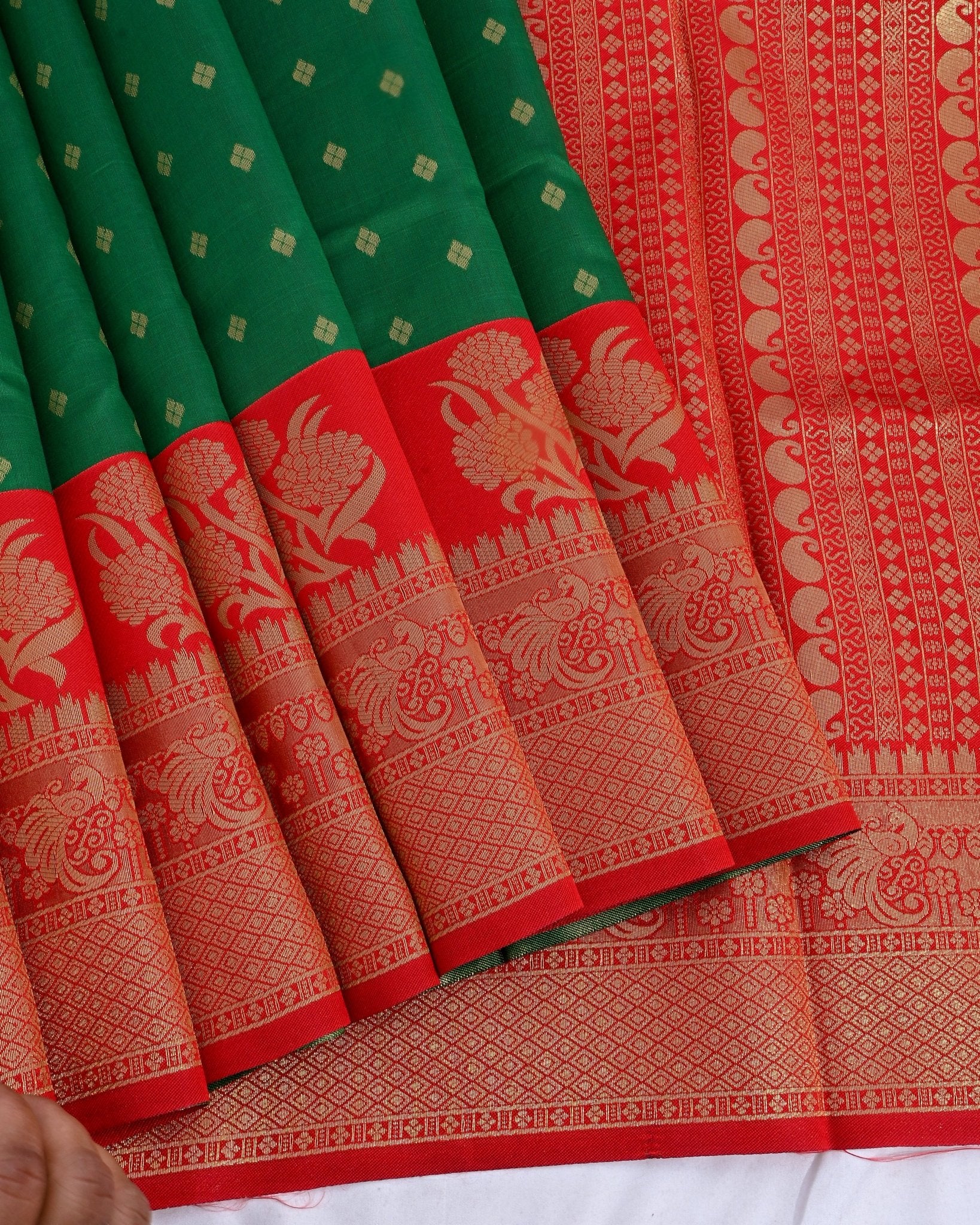 Green Silk Banarsi Saree - Shop Vastram