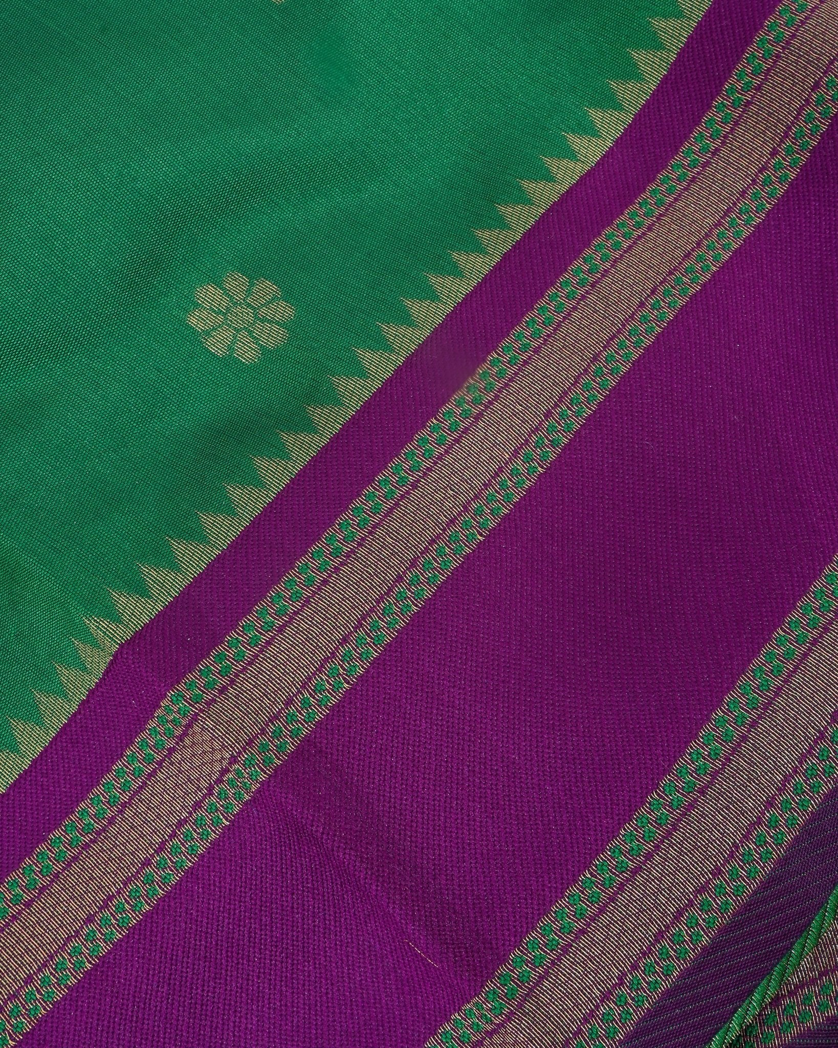 Green Silk Banarsi Saree - Shop Vastram