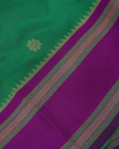 Green Silk Banarsi Saree - Shop Vastram