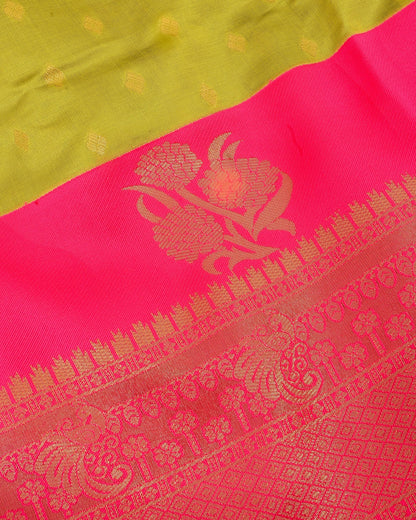 Green Silk Banarsi Saree - Shop Vastram