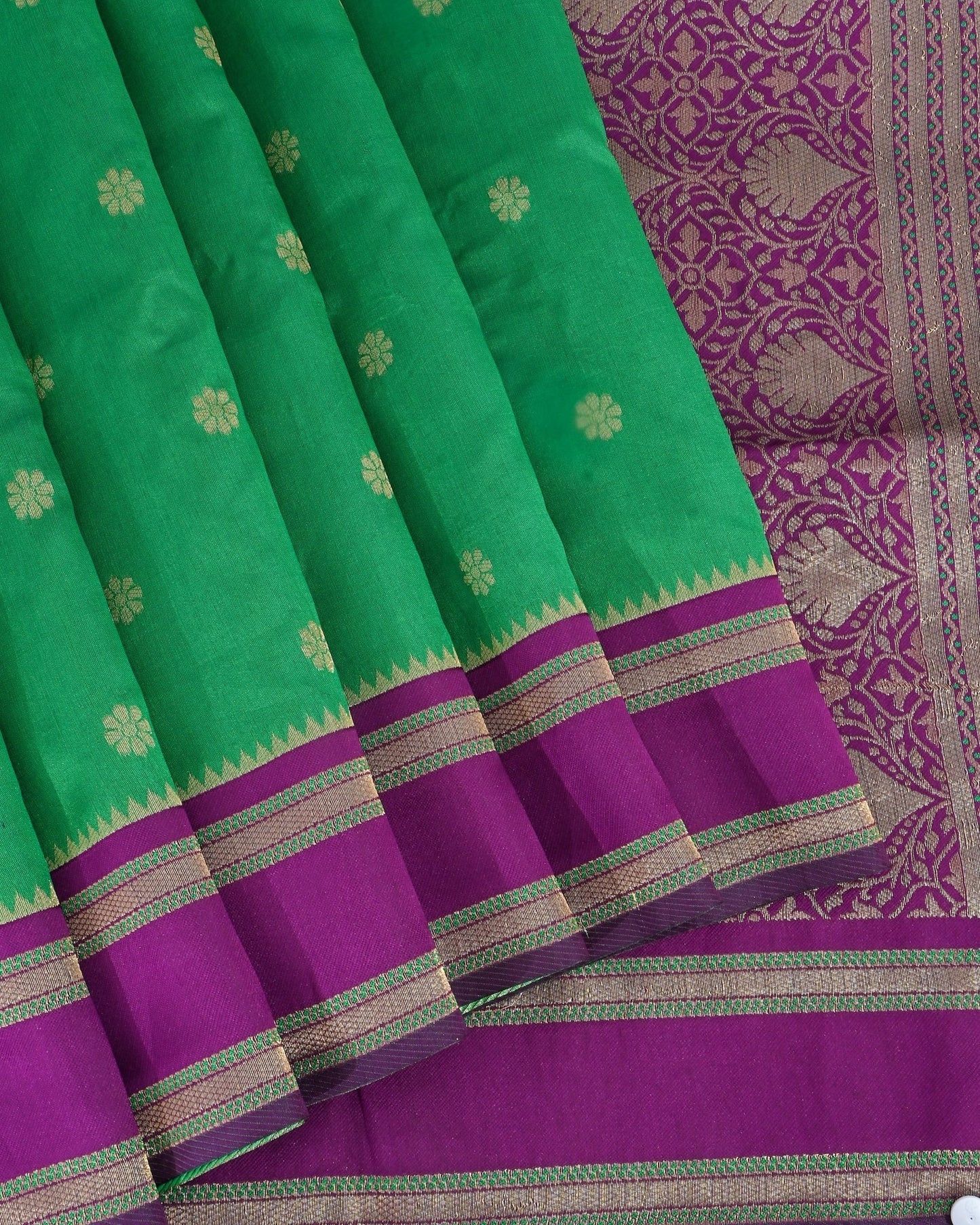 Green Silk Banarsi Saree - Shop Vastram